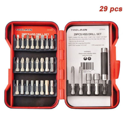 Picture of 29pc Flat Star Philips head Socket Extension Rod Bits