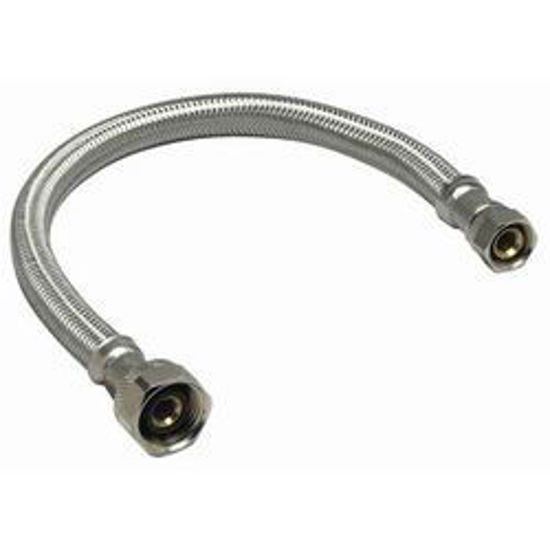 Picture of Braided SS Water Supply Tube 3/8" Comp x 1/2" Fip x 12"