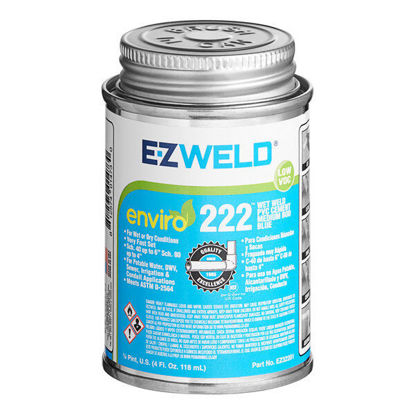 Picture of E-Z Weld EZ22201N 4 oz. Dark Blue Medium Body Wet Weld PVC Cement