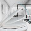 Picture of Open Front Toilet Seat with Cover, Plastic, Elongated, White